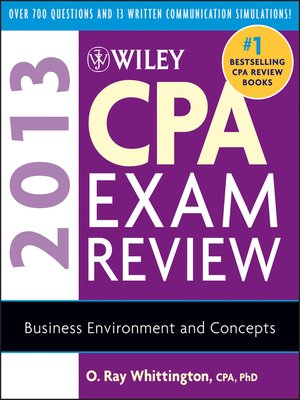 cover image of Wiley CPA Exam Review 2013, Business Environment and Concepts